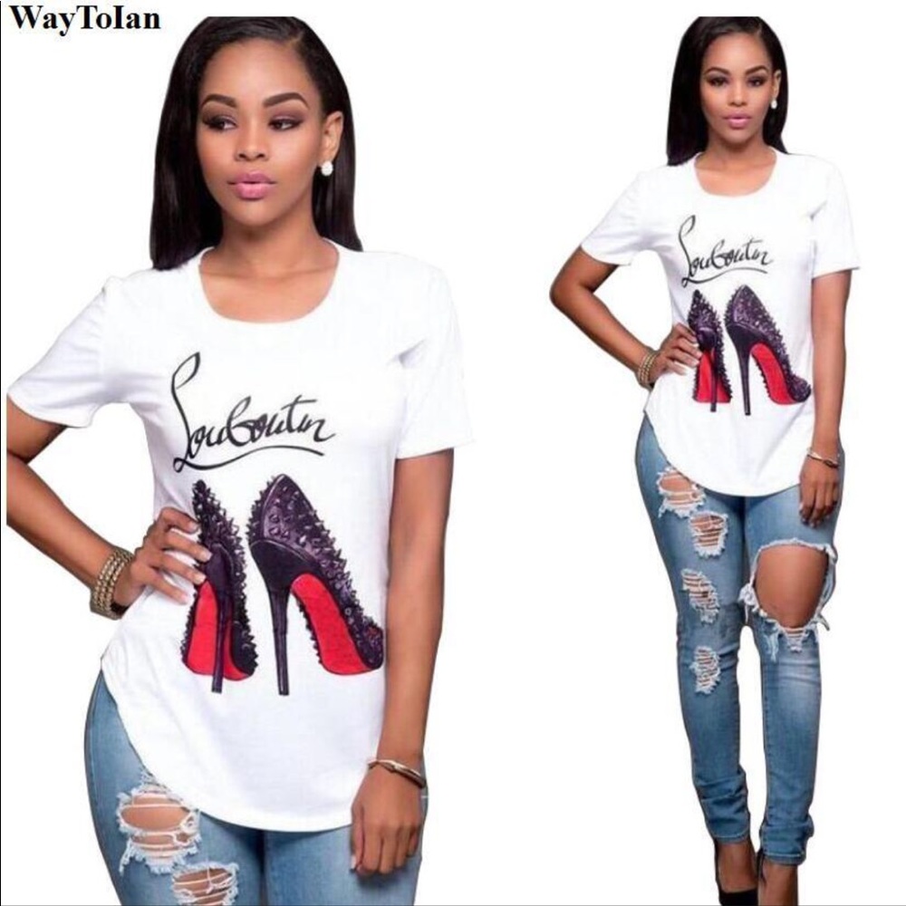 Women's White Graphic Tee - Short Sleeve